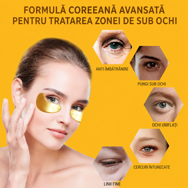 Măști Aurii pentru Ochi Odihniți 1+1 Gratis